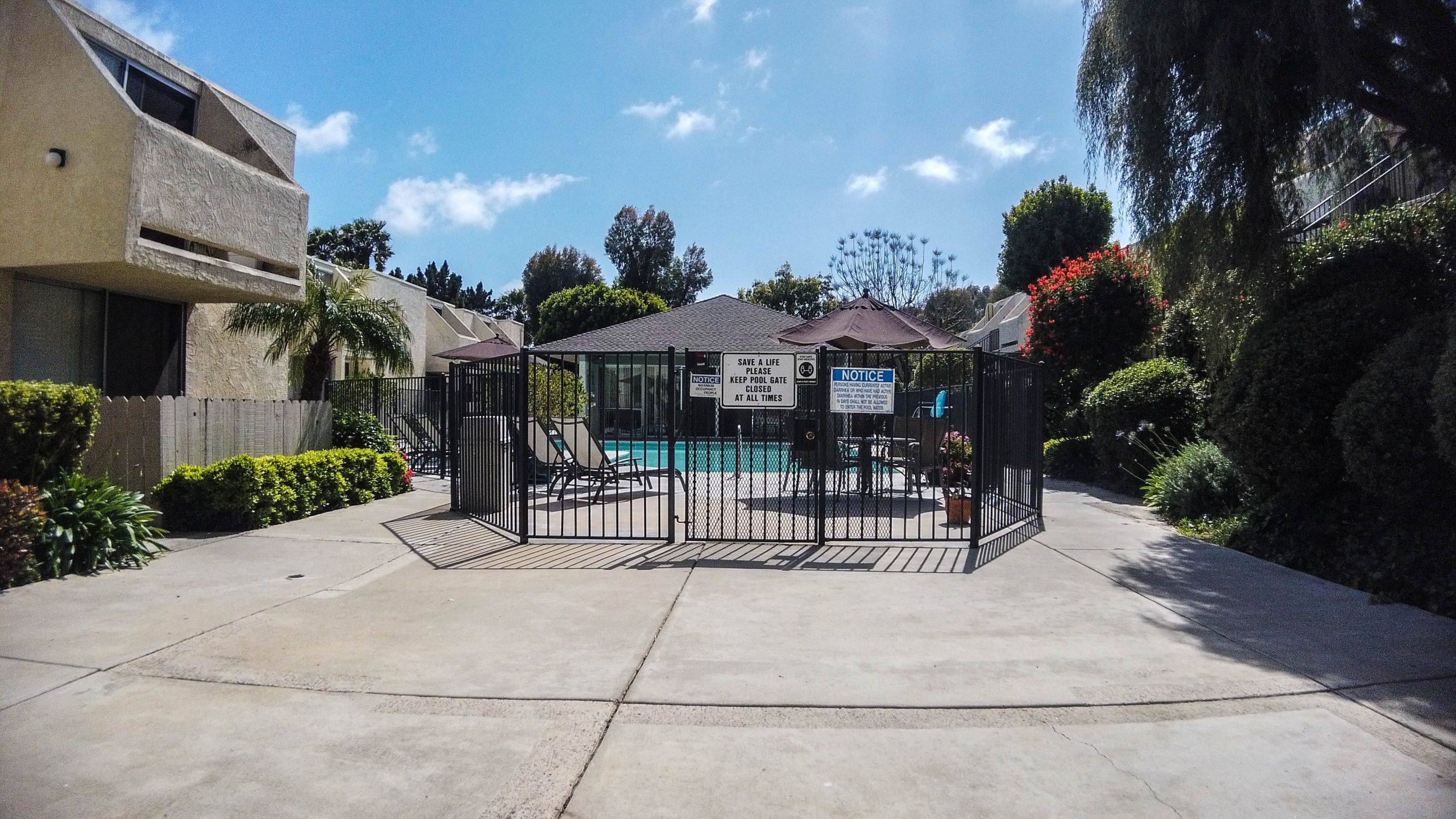Gated pool entrance